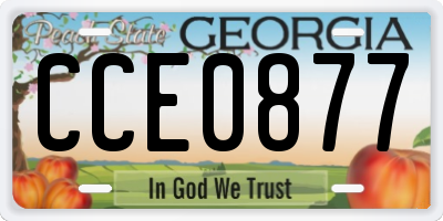 GA license plate CCE0877