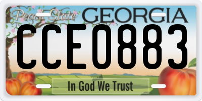 GA license plate CCE0883
