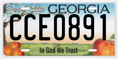 GA license plate CCE0891