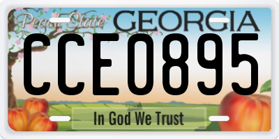 GA license plate CCE0895