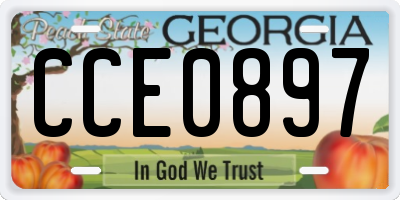 GA license plate CCE0897