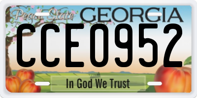 GA license plate CCE0952