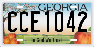 GA license plate CCE1042