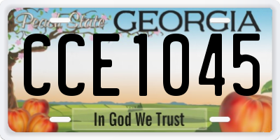 GA license plate CCE1045