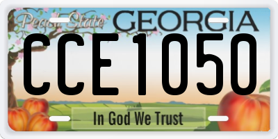 GA license plate CCE1050