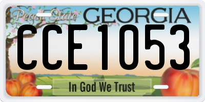 GA license plate CCE1053