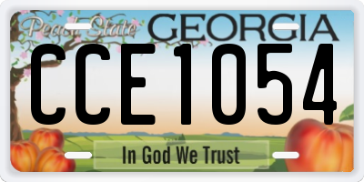 GA license plate CCE1054
