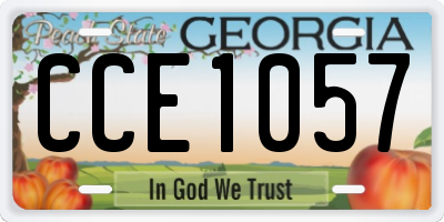 GA license plate CCE1057