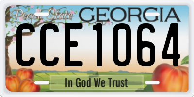 GA license plate CCE1064
