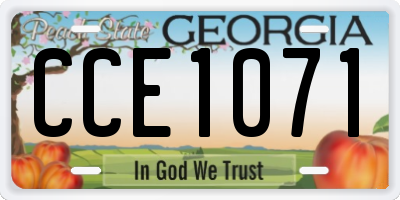 GA license plate CCE1071