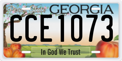 GA license plate CCE1073