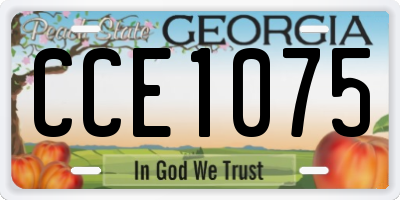 GA license plate CCE1075
