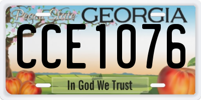 GA license plate CCE1076
