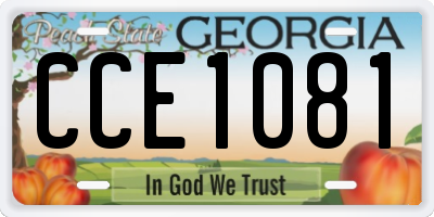 GA license plate CCE1081