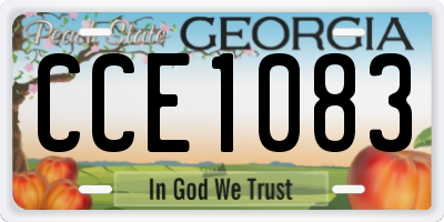 GA license plate CCE1083