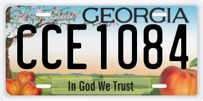 GA license plate CCE1084