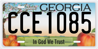 GA license plate CCE1085