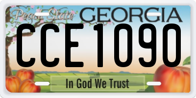 GA license plate CCE1090