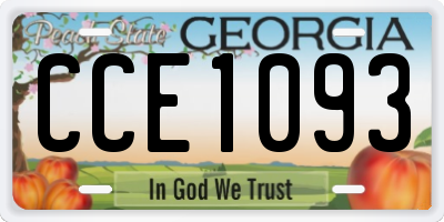 GA license plate CCE1093