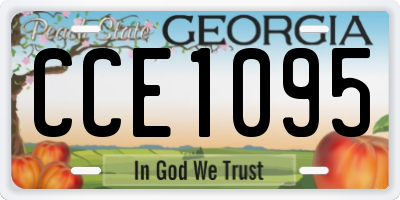 GA license plate CCE1095