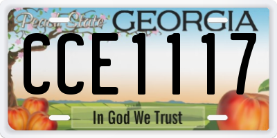 GA license plate CCE1117