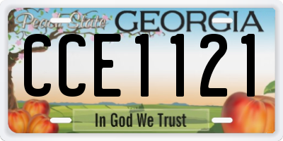 GA license plate CCE1121