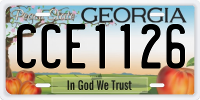 GA license plate CCE1126