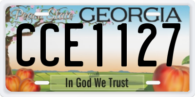 GA license plate CCE1127