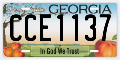 GA license plate CCE1137