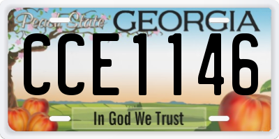 GA license plate CCE1146
