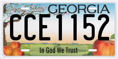 GA license plate CCE1152