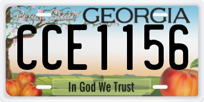GA license plate CCE1156