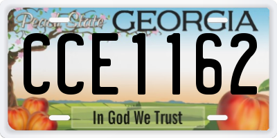 GA license plate CCE1162