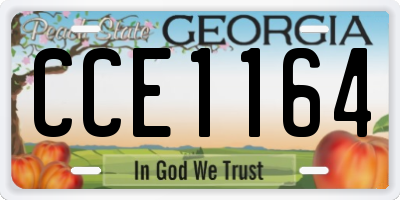 GA license plate CCE1164