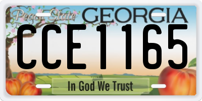 GA license plate CCE1165
