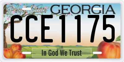 GA license plate CCE1175