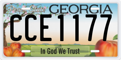 GA license plate CCE1177