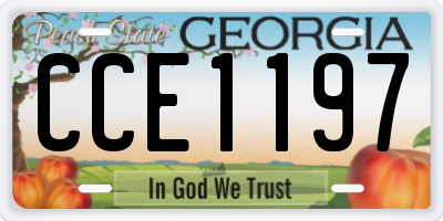 GA license plate CCE1197