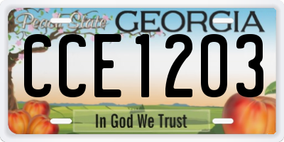 GA license plate CCE1203