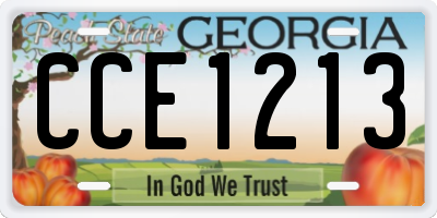GA license plate CCE1213