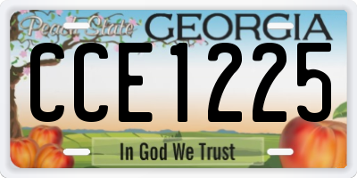 GA license plate CCE1225