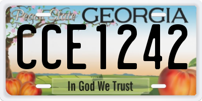 GA license plate CCE1242