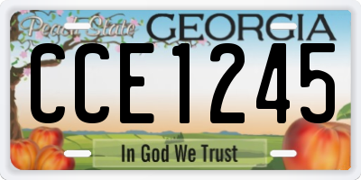 GA license plate CCE1245