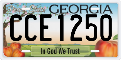 GA license plate CCE1250