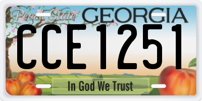 GA license plate CCE1251