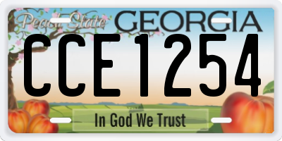 GA license plate CCE1254