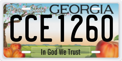 GA license plate CCE1260
