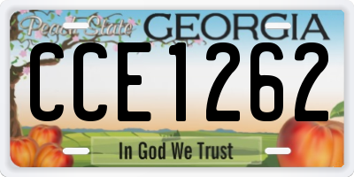 GA license plate CCE1262