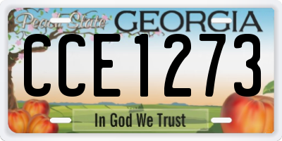 GA license plate CCE1273