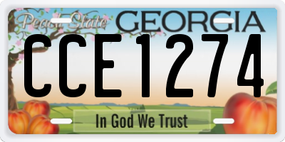GA license plate CCE1274